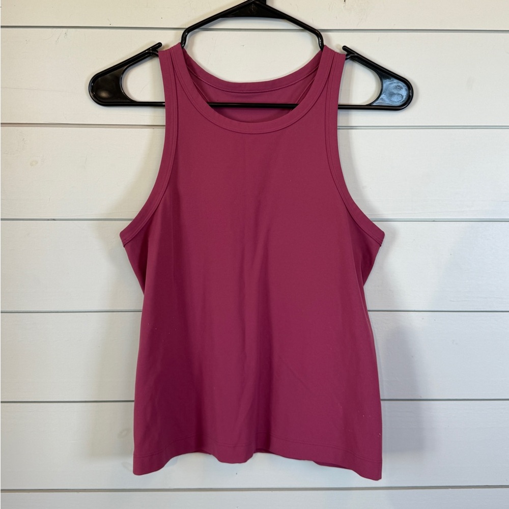 Lululemon Nulux racerback cropped run tank dark pink‎ women's size 8
